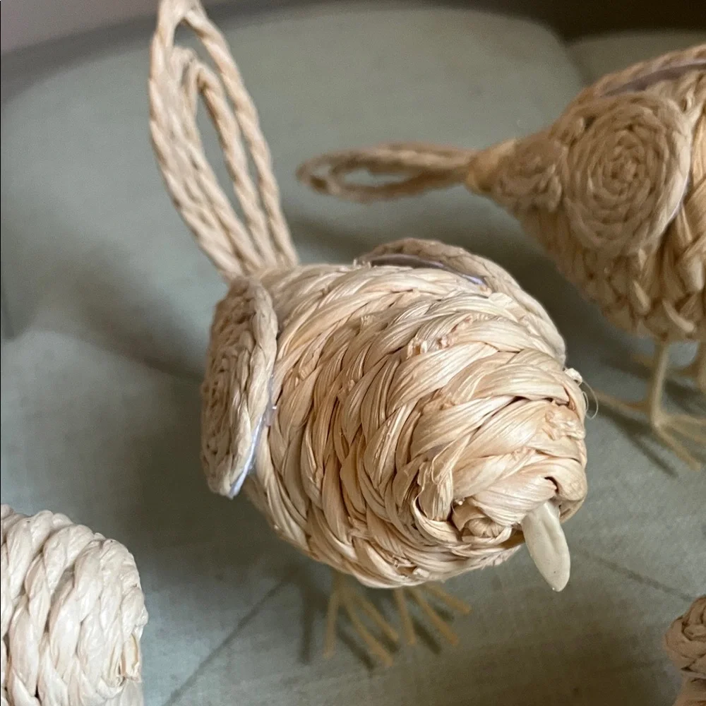 Target Set of 10 Bullseye Playground Spring Tan Wicker Novelty Weave Figurines - Picture 9 of 16